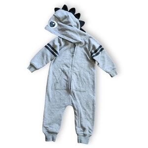 Grey/Black Dinosaur Hooded Jumper, Kid's 6M